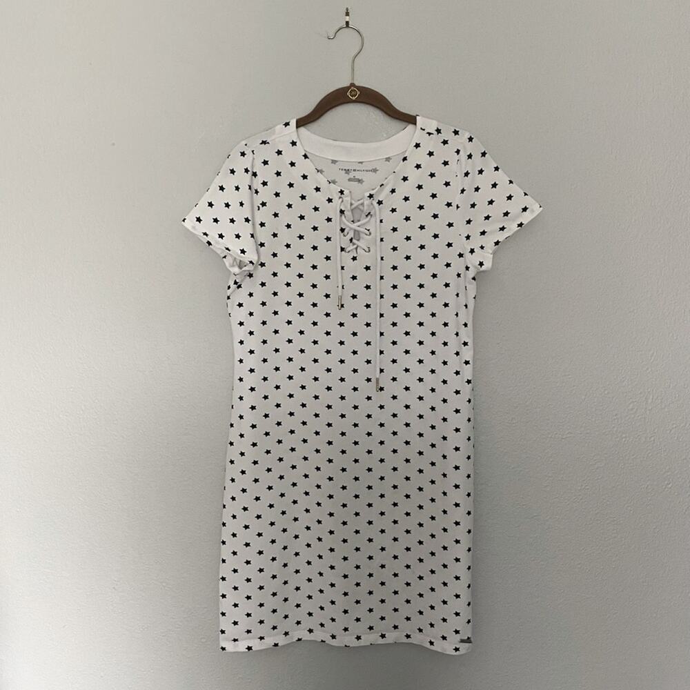 Tommy Hilfiger Star Print Knit Dress Navy Stars